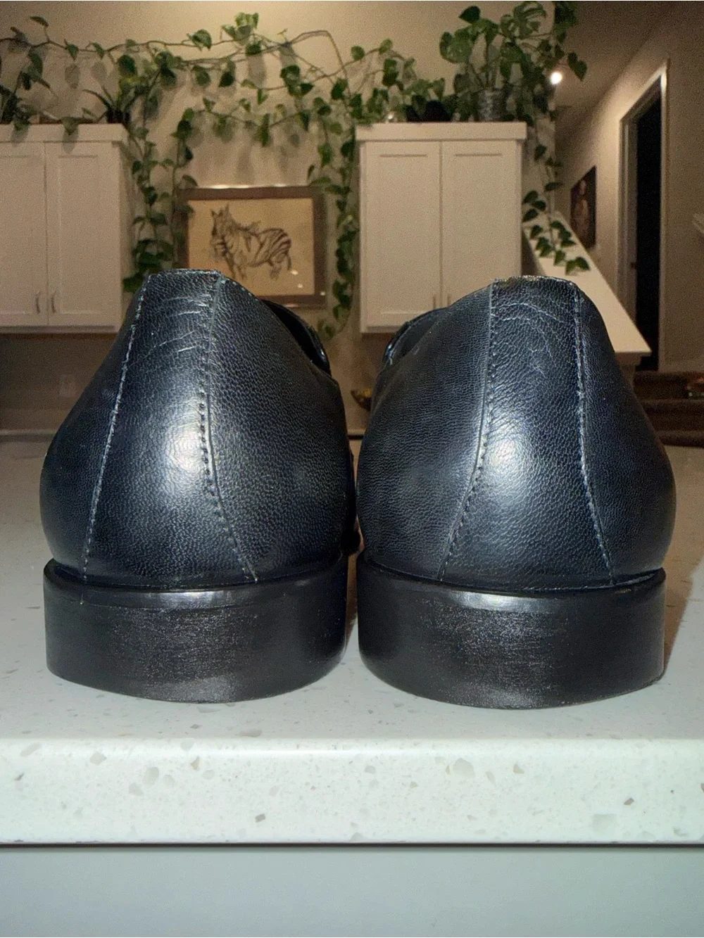 Bruno Magli Black Leather Slip-On Loafers